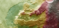 Color-coded elevation model