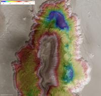 Color-coded elevation model