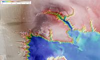 Color-coded elevation model