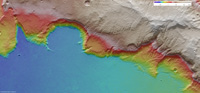 Color-coded elevation model