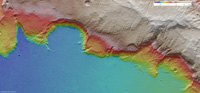 Color-coded elevation model