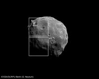 HRSC orbit 5908 green channel with SRC footprints. Resolution: 41 m/pixel