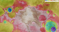 Color-coded elevation model [3]