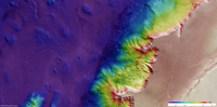 Color-coded elevation model [3]