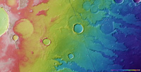 Color-coded elevation model [3]