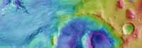 Color-coded elevation model [3]