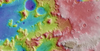 Color-coded elevation model [3]