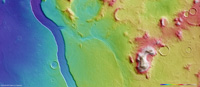 Color-coded elevation model [3]